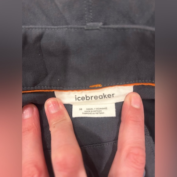 Icebreaker Men’s Pants Size 36 Black Merino Wool Blend Technical Outdoor Pant - Picture 2 of 9